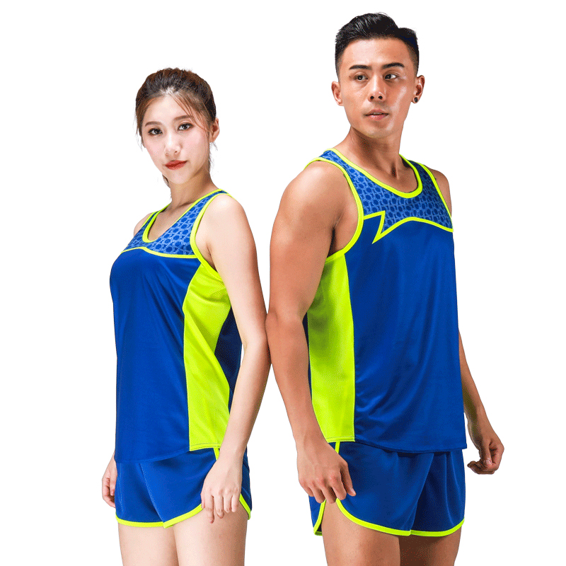 Track and field training suit suit Mens and womens sprint tight marathon clothes Physical examination sports running competition custom back 