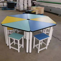 Customizable student hexagonal table Hexagonal table Science maker computer table Color combination table Reading table Inquiry table