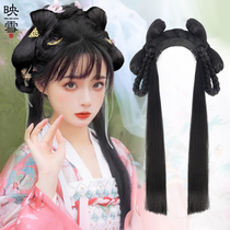 Ancient costume Hanfu wig bag integrated lazy soft hair band ancient style novice gospel bow hair bun