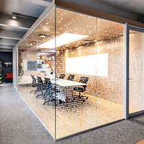Mosaic Black and White Gradient glass film office glue-free electrostatic translucent sticker partition custom pattern