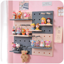 Room wall decoration Partition storage shelf arrangement Hole board style Childrens room ins wall desktop