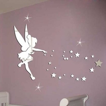 1 Set 3D Fairy Blown Star Plastic Mirror Wall For Girls Room