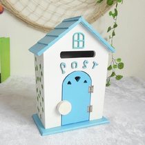 Heart language mailbox psychological consultation room wooden mailbox creative cute cabin mailbox mailbox with lock Nordic child