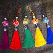 Guangxi Jingxi Zhuang pure handmade throwing hydrangea Guangxi hydrangea pendant keychain pocket pocket