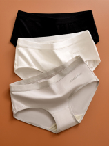 Japanese Briefs Female Pure Cotton Spring Autumn 100% Total Cotton Antibacterial Crotch Mid Waist Pure Color Big Code No Mark Breathable Triangle Shorts