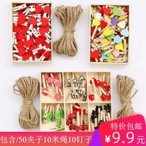 Photo wall decoration hemp rope clip photo clip photo rope creative personality cartoon diy Hemp rope photo wall decoration