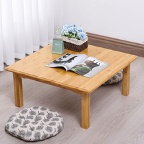 Kang table square bamboo bed learning table solid wood square table dining table tatami table small coffee table table floating window low table