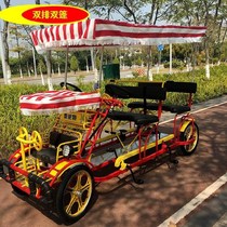  Parent-child car Double bicycle folding adult double ride Townhouse sightseeing car Mother two people ride manned multi-person