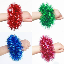 A set of red hand rope hand flower wrist flower sports bracelet hand jewelry appearance costume flower ball kindergarten