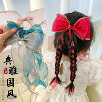 Mesh hairband headdress Net red hair ornaments Super fairy lengthened streamer bow hairpin 04
