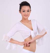 Indian performance clothing square dance Jiayu belly dance clothing new belly dance jacket fishtail yarn top s70