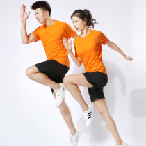 Track and field suit short sleeve training suit male and female student body test sportswear marathon running costume class suit printing