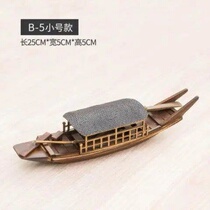 Red boat model sailboat decoration mini boat model handmade wooden boat model fishing boat Shaoxing Wu