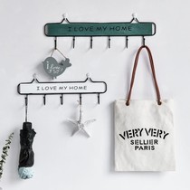 Nordic Creative Key Hook Hengguan Wall Free To Punch Containing Rack Entrance Door Hanging Clothes Hook Hung Wall Shelf
