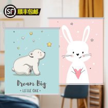 Bedroom non-perforated cartoon anime childrens room shade curtain girl curtain roll toilet sunscreen roller