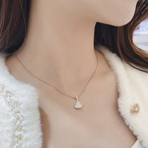  Exquisite small skirt necklace female sterling silver niche design sense high-end summer all-match diamond small fan clavicle chain female