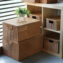 Storage box covered rattan storage box kitchen cabinet drawer clothes woven clothing storage basket home size