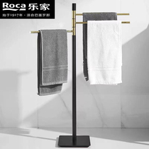 ROCA Lejia all copper rotating light luxury towel rack floor toilet bathtub bath towel rack bathroom storage rack Rod