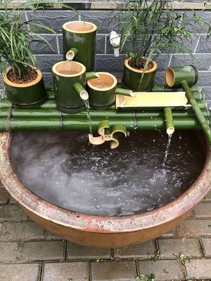 Chinese household water pump decorations small feng shui wheel fountain pendulum q sprinkler fish tank bamboo follow