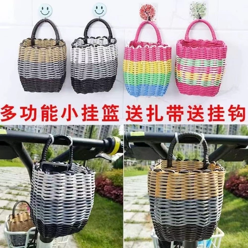 Плетеный электромобиль, корзина для хранения, коробочка для хранения, руль, сумка, держатель для телефона, водонепроницаемый подвесной органайзер