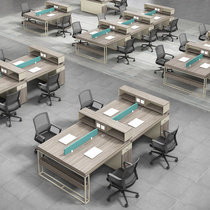 Office table and chairs Combined staff Staff 6 Double 4 persons position desk Brief modern computer screen table station