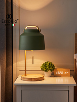 esconio Italy Nordic wireless charging simple creative light luxury bedroom bedside decoration solid wood table lamp