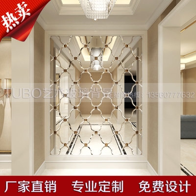 Fixed F art glass mirror TV restaurant background wall Super White special diamond shaped silver mirror gray mirror gray mirror Black Mirror
