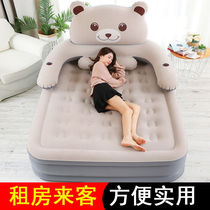  Elevated household double inflatable bed flocking thick single air cushion bed portable outdoor simple mattress air bed