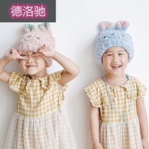 Japanese cute childrens dry hair hat Japanese girl cartoon water absorption quick dry Korean Princess shower cap baby bag headscarf