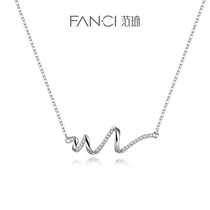 Fanci Fan Qi Silver Jewelry Water ripple line thrilling necklace womens sterling silver simple temperament design sense collarbone chain