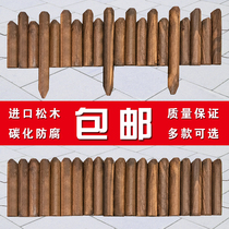 Outdoor anticorrosive wood fence European Villa Garden small fence courtyard garden idyllic green wooden column railing lawn pet