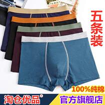 Mens underwear mens cotton loose plus size bright gluten and fat youth boxer head sweaty four-corner leggings tide