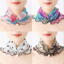Spring and Autumn Thin Scarf Female Korean Fashion Joker Decorative Neck Small Scarf Variable Neck New Mesh Neck