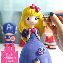 Doll coloring diy graffiti plaster mold drop hand-painted not bad vinyl hand-painted childrens white embryo piggy bank