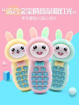Childrens baby toy phone baby can bite English simulation mobile phone puzzle early education will sing with lanyard children