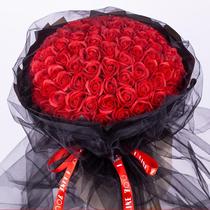 Teachers Day soap bouquet bouquet to send teacher girlfriend pink rose soap flower high-end fake flower bouquet