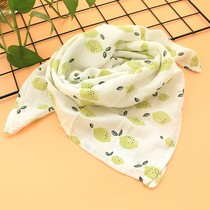 -Spring and summer super soft bamboo cotton gauze scarf baby large triangle towel cotton saliva towel childrens bag headscarf thin Square-