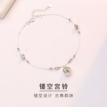 Gong Bell ankle chain sexy ankle hollow sound Bell anklet female ins do not fade student silver bracelet to send girlfriends