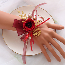 Senior sense bride sister group hand flower wedding bridesmaid wrist flower Super fairy simple wedding beautiful fresh hand wreath