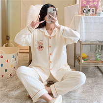 Air cotton monthly clothing postpartum autumn and winter pregnant women pajamas pregnant spring and autumn pure cotton maternal lactation March 4