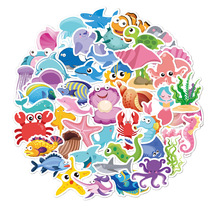 50 Ocean Baby Cartoon Graffiti Stickers Children's Birthday Party Gives Small Gift Notebook Water Cup Stickers