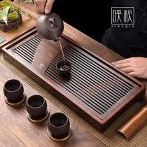 Yingqiu retro heavy bamboo tea tray simple home bamboo rectangular tea tray kung fu tea set drain table dry bubble plate