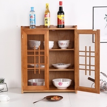 Kitchen cabinet breathable solid wood screen window kitchen bowl small kitchen cabinet storage hanging cabinet closet