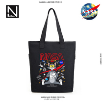 NASA co-name cat and mouse canvas bag Shopping Bag tote bag Boys student tuition shoulder bag Hand bag
