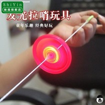 Nostalgic childrens toy flash cable Wind Fire wheel rotating flywheel gyro hand pull light pull whistle