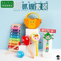 Children baby small sand hammer newborn baby early education Rhythm Percussion instrument hand shake sand bell grip training toy