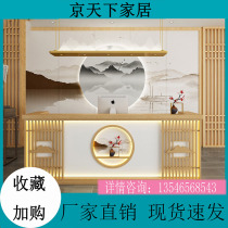Retro new Chinese restaurant bar cashier B&B tea ear foot bath shop health center reception counter