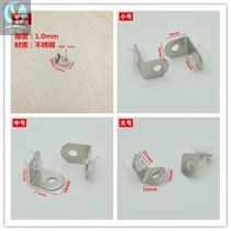 Thickened pure stainless steel glass laminate support 7-shaped Partition Support glass bracket cabinet corner code nail wood board