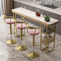 Commercial bar chair liftable rotating chair bar table and chair Nordic modern minimalist home backrest high stools