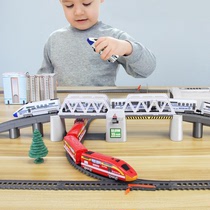 Electric high-speed rail Harmony simulation train model children Boy puzzle multifunctional small train rail car toy